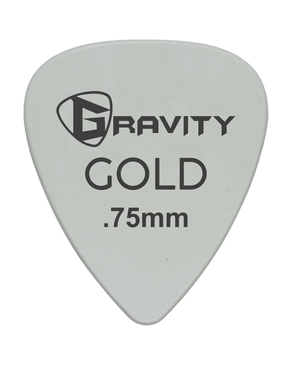 Gravity Picks Coloured Gold Series Plectrum Grey