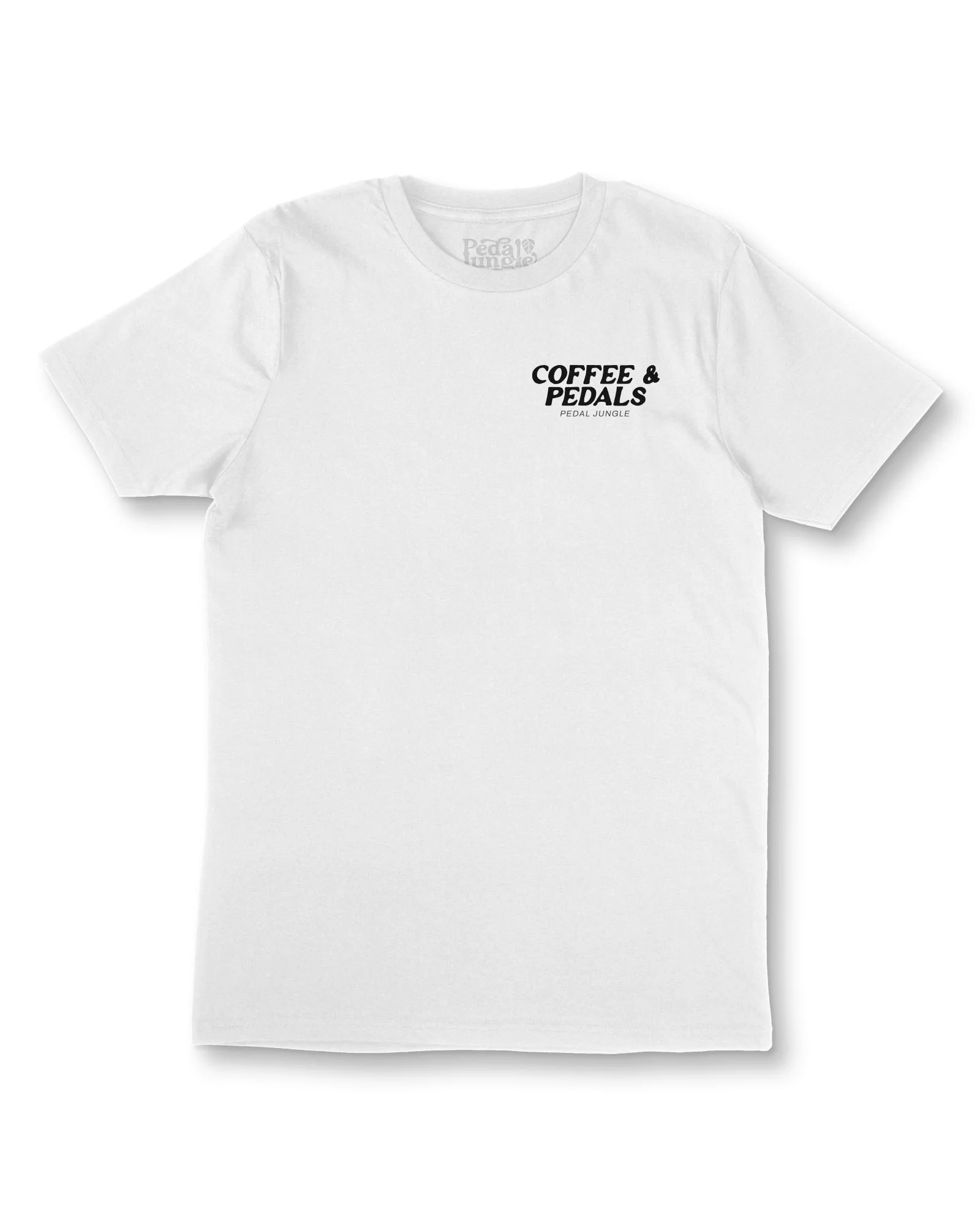 Here For The Coffee & Pedals Organic Vegan T-shirt White - Image 6