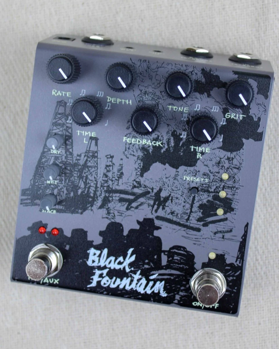 Old Blood Noise Endeavors Black Fountain Stereo Delay FX Pedal [Slate] - Image 3