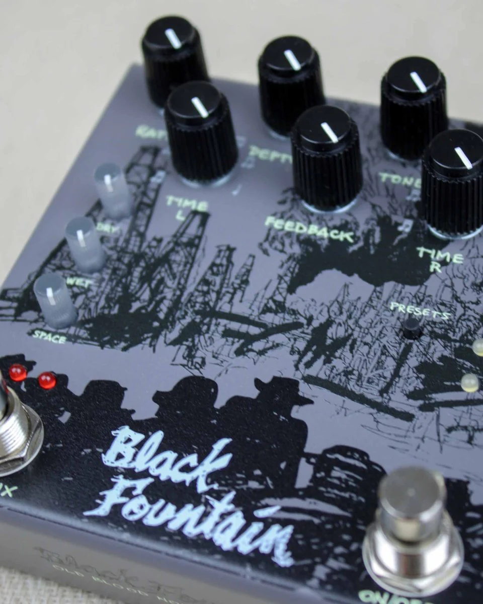 Old Blood Noise Endeavors Black Fountain Stereo Delay FX Pedal [Slate] - Image 5