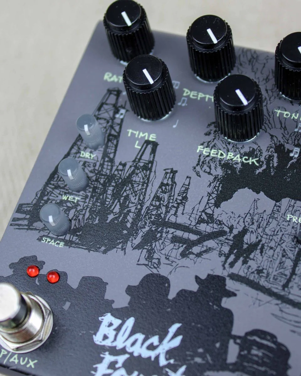 Old Blood Noise Endeavors Black Fountain Stereo Delay FX Pedal [Slate] - Image 8