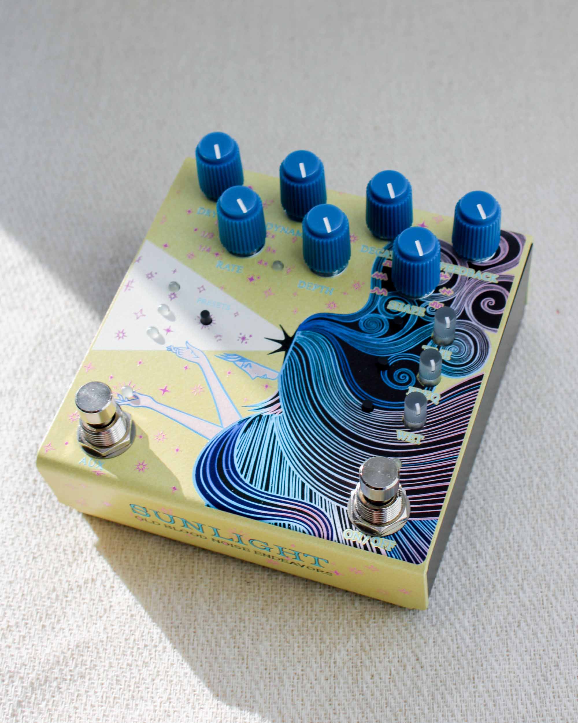 Old Blood Noise Endeavors Sunlight Stereo Modulated Reverb FX Pedal [Yellow] - Image 10