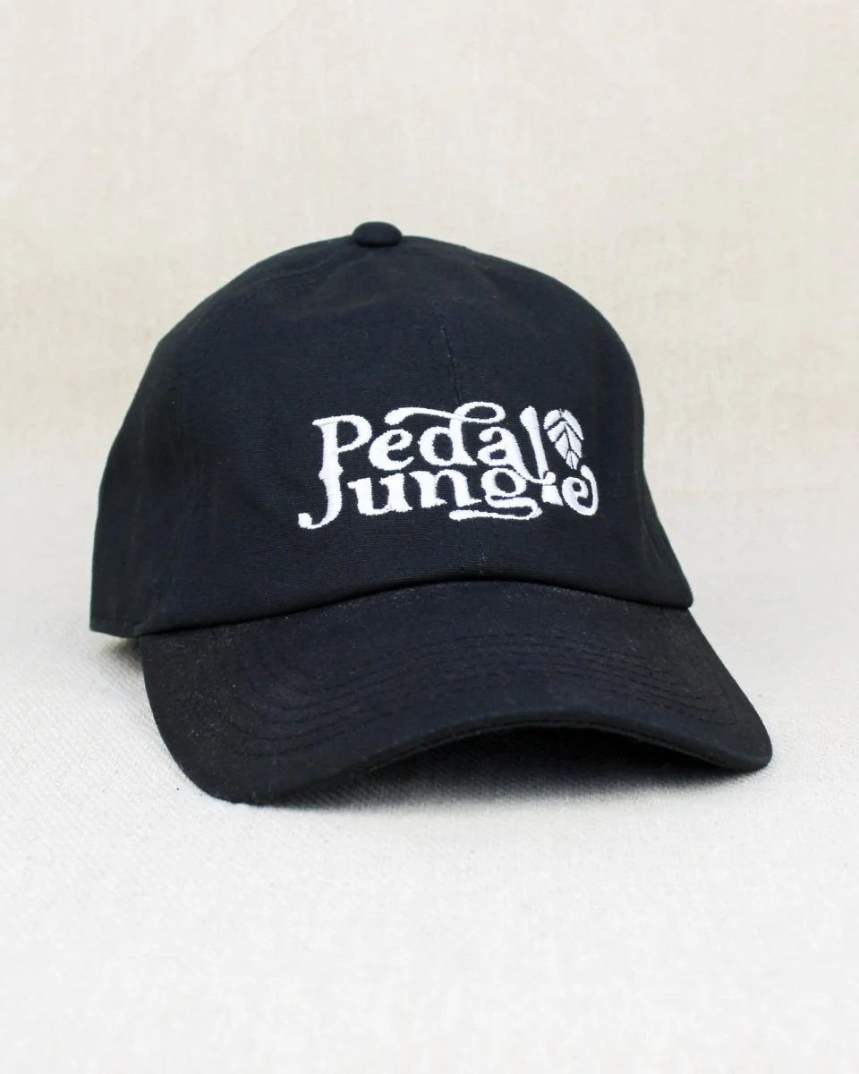 Pedal Jungle Organic Cotton Embroidered 6 Panel Cap Black