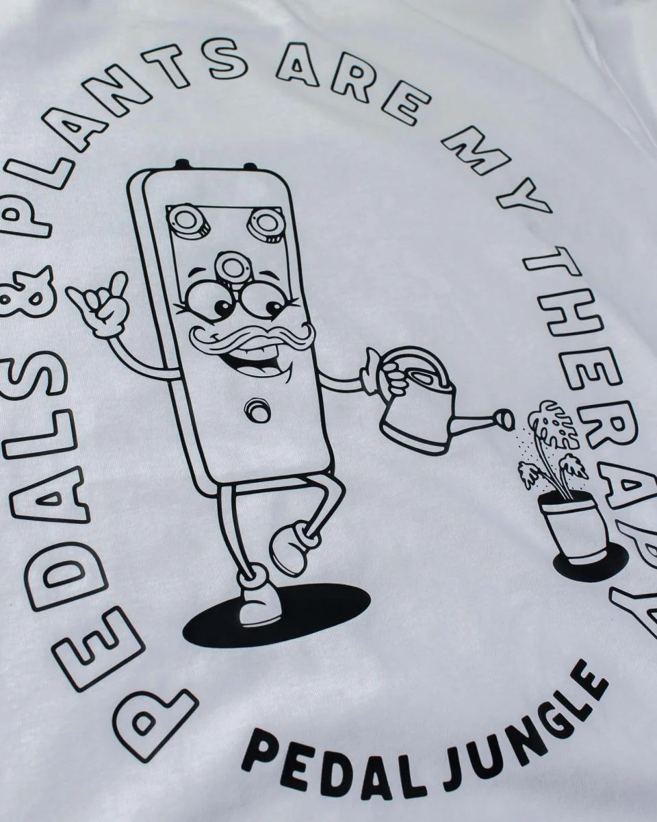 Pedals & Plants Are My Therapy Organic Vegan T-shirt White - Image 5