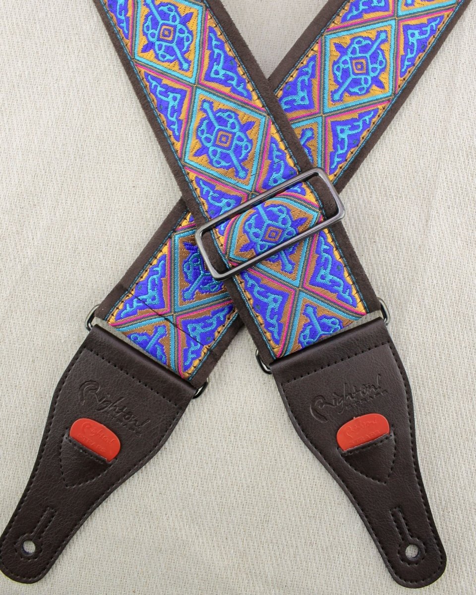 Right On! Straps Hafa Blue Vegan Guitar Strap - Image 6