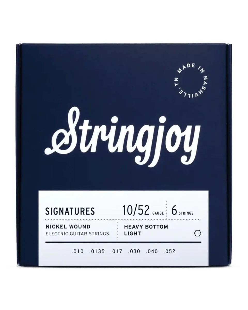 Stringjoy Signatures Nickel Wound Electric Guitar Strings Heavy Bottom Light (10-52)